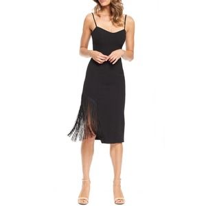 Dress the Population Rory Midi Dress Black Size Large NWT